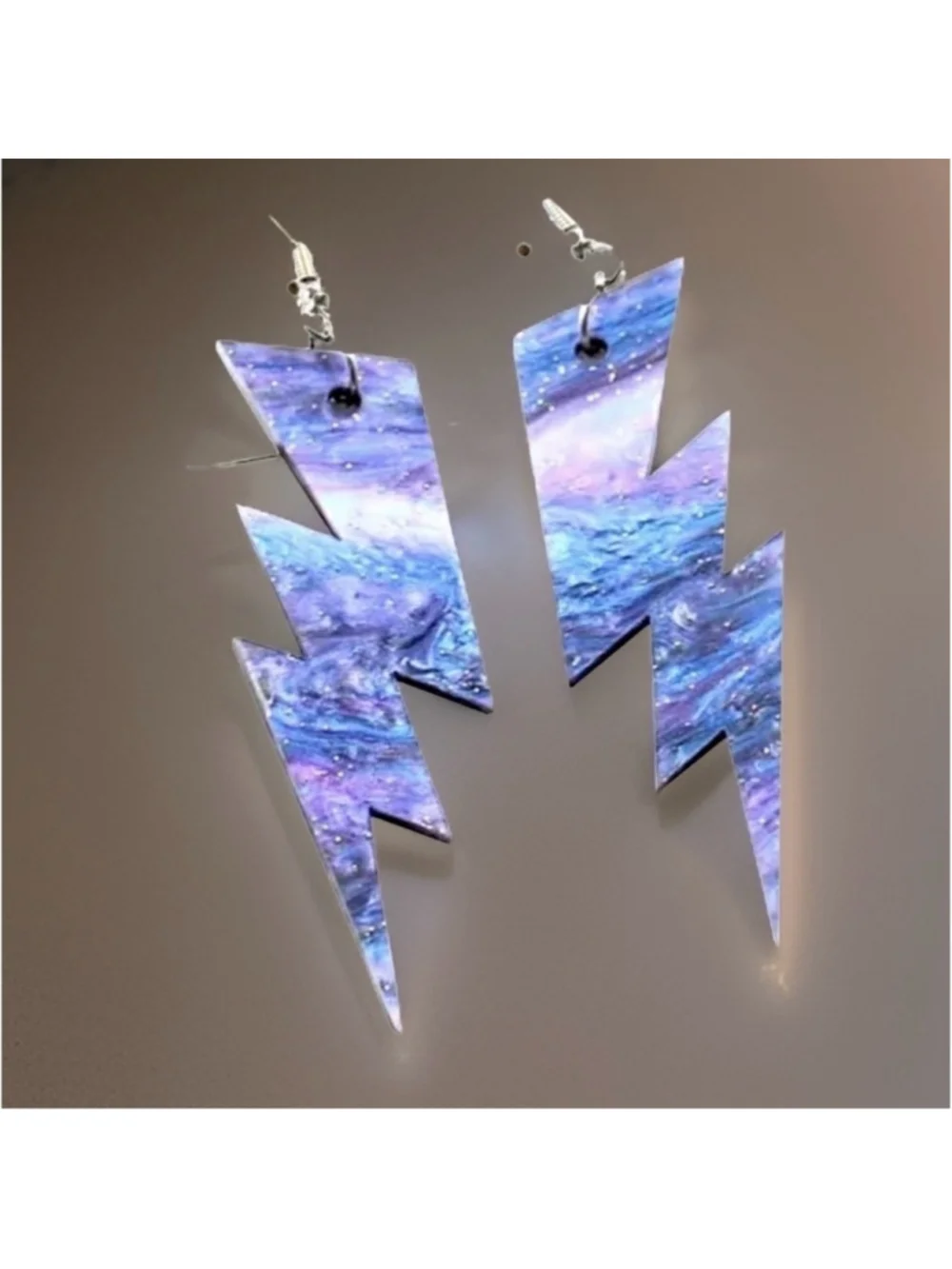 NEW Purple lightning bolt french hook lightweight earrings NWT